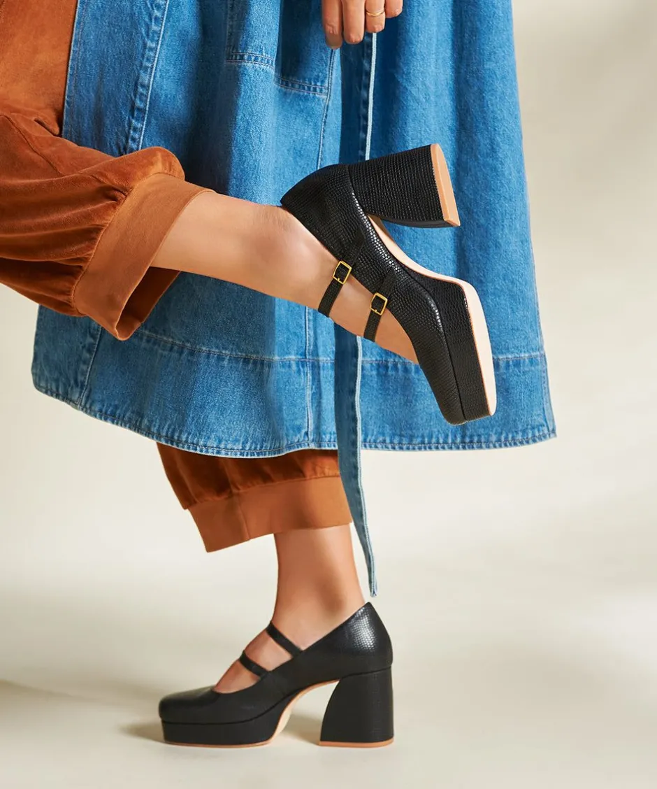 Charlotte Stone Bizzy In Black*Women Platforms