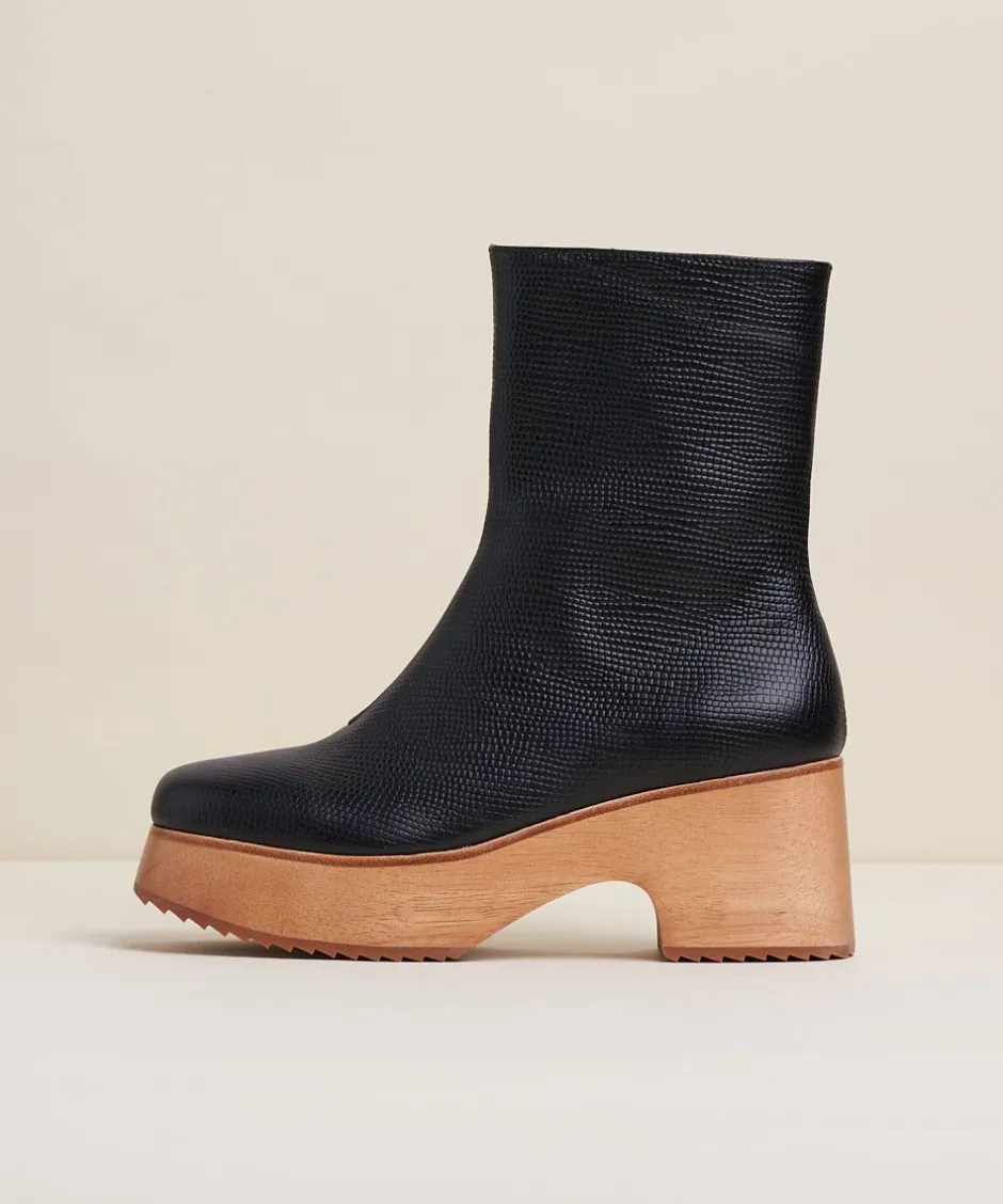 Charlotte Stone Isla In Black Tejus*Women Clogs