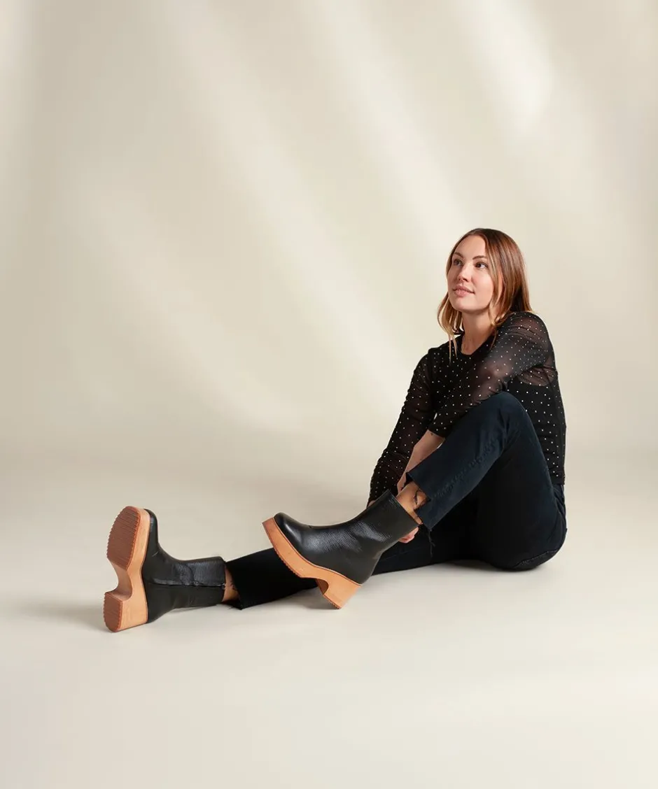 Charlotte Stone Isla In Black Tejus*Women Clogs