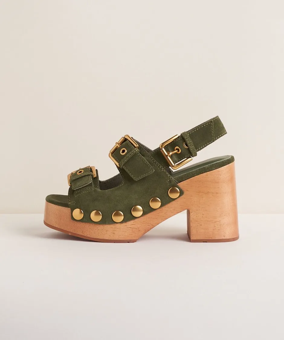 Charlotte Stone Lino In Khaki*Women Clogs