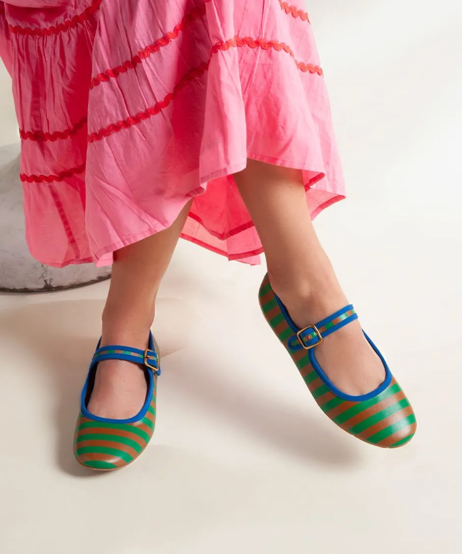Charlotte Stone Raleigh In Kite Stripe*Women Flats